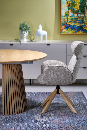 Okrúhly rozkladací jedálenský stôl FARGO 120(210)x120 prírodný
