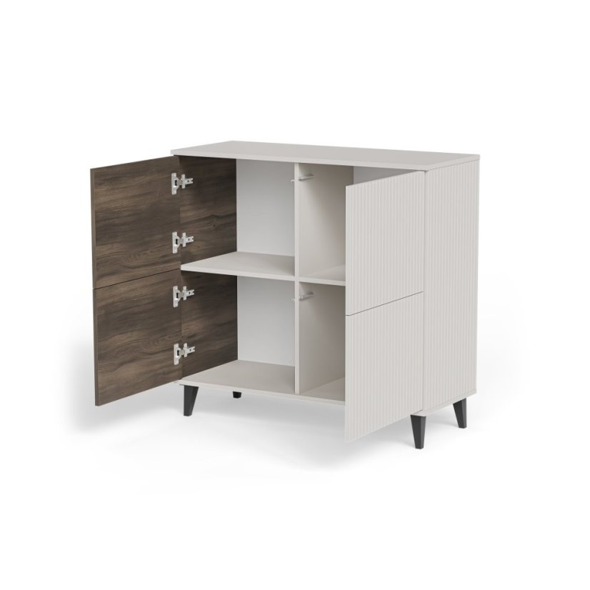 Komoda RANDOM 2 KM-2 kašmír/orech/čierna