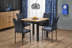 Rozkládací jídelní stůl QUBIK 80(200)x80 dub artisan/černá