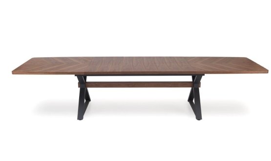 Rozkladací jedálenský stôl BARON 200(350)x100 orech/čierna