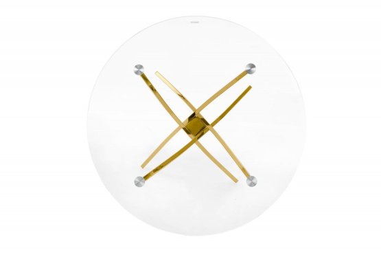 Kulatý jídelní stůl RAYMOND 100 sklo/zlatý