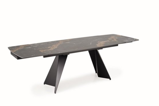Rozkladací jedálenský stôl ARMANI 165(241)x90 čierny mramor/čierna