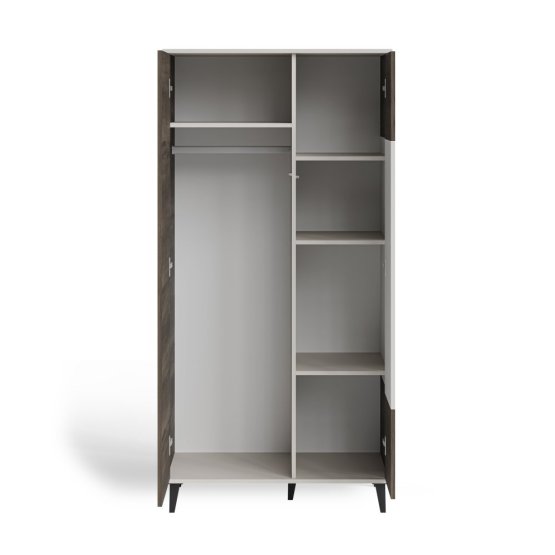 Šatníková skriňa RANDOM 2 S-1 kašmír/orech/čierna