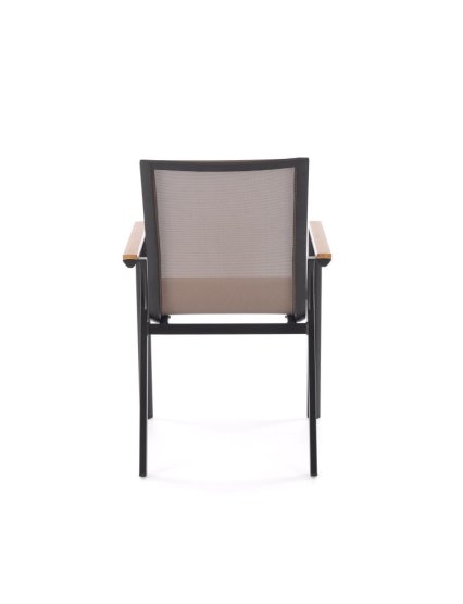 Záhradné kreslo FIERRO čierne/sivé/hnedé