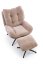 Čalouněné křeslo PESTO s podnožkou béžové