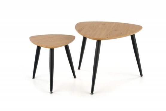 Konferenční stolek NICEA 2 - sada 2 ks dub zlatý/černý