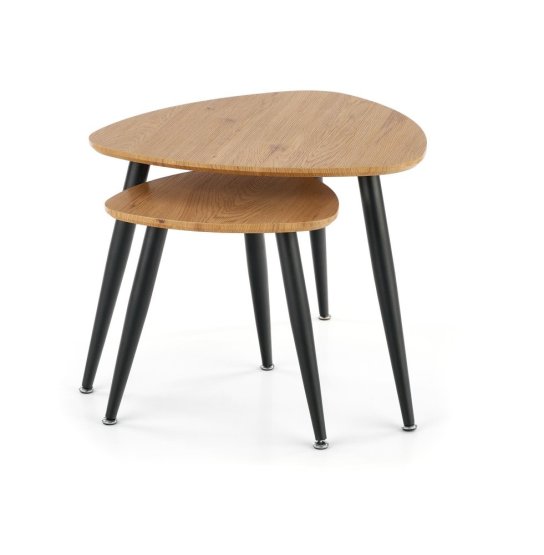 Konferenční stolek NICEA 2 - sada 2 ks dub zlatý/černý