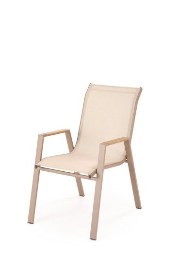 Kovové záhradné kreslo HOVER béžová / cappuccino