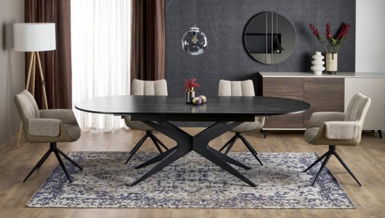 Rozkladací jedálenský stôl SANDRO 180(240)x100 čierny