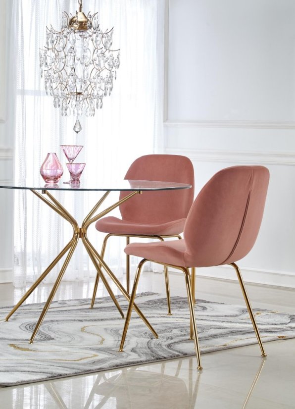 Okrúhly jedálenský stôl RONDO 110 sklo/zlatý