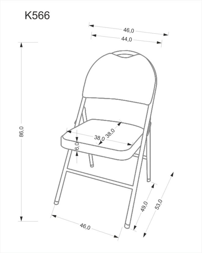 Skládací židle K566 černá/šedá