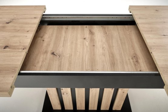 Rozkladací jedálenský stôl LAMELLO 160(210)x90 dub artisan/čierny