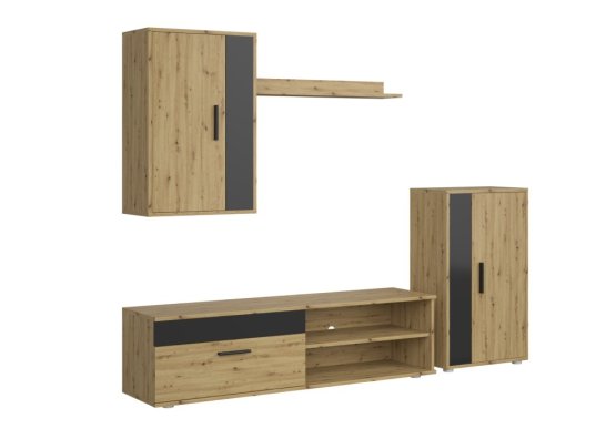 Obývací sestava BENSON dub artisan/černá