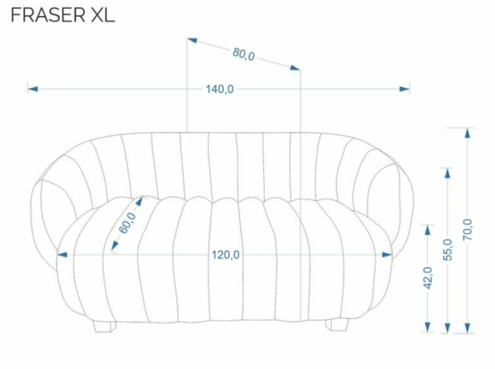 Široké relaxačné kreslo FRASER XL tmavo béžové