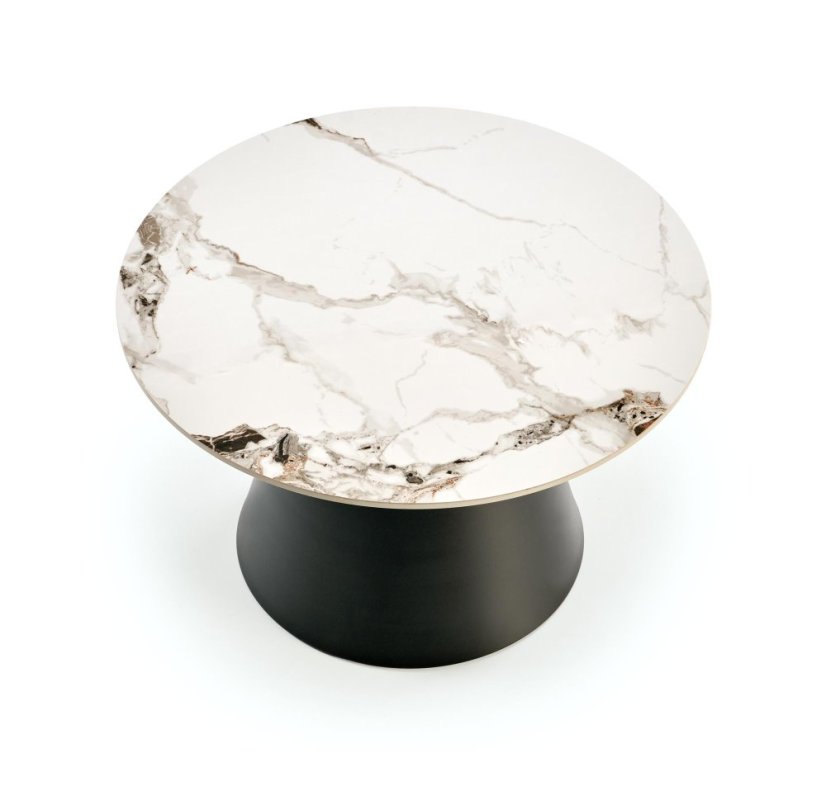 Konferenční stolek MAGNETA - set 2 ks bílý mramor/černá