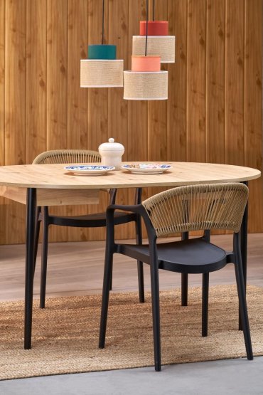 Rozkladací jedálenský stôl PIVOT 102(142)x102 dub artisan/čierna