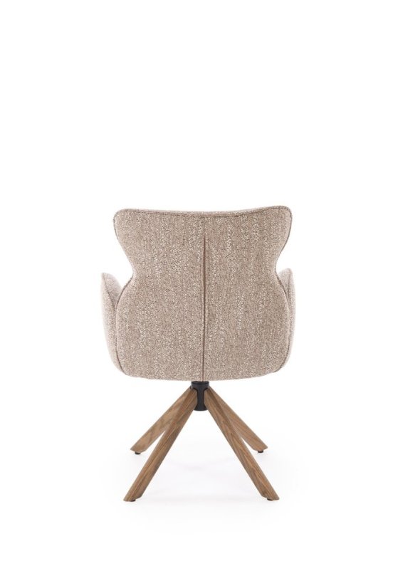 Jedálenské kreslo K585 tmavo béžové/svetlý orech