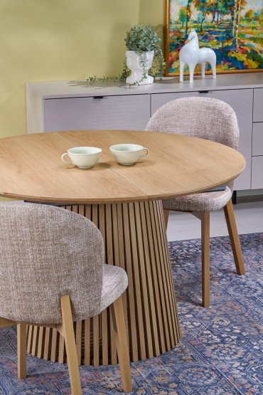 Okrúhly rozkladací jedálenský stôl FARGO 120(210)x120 prírodný