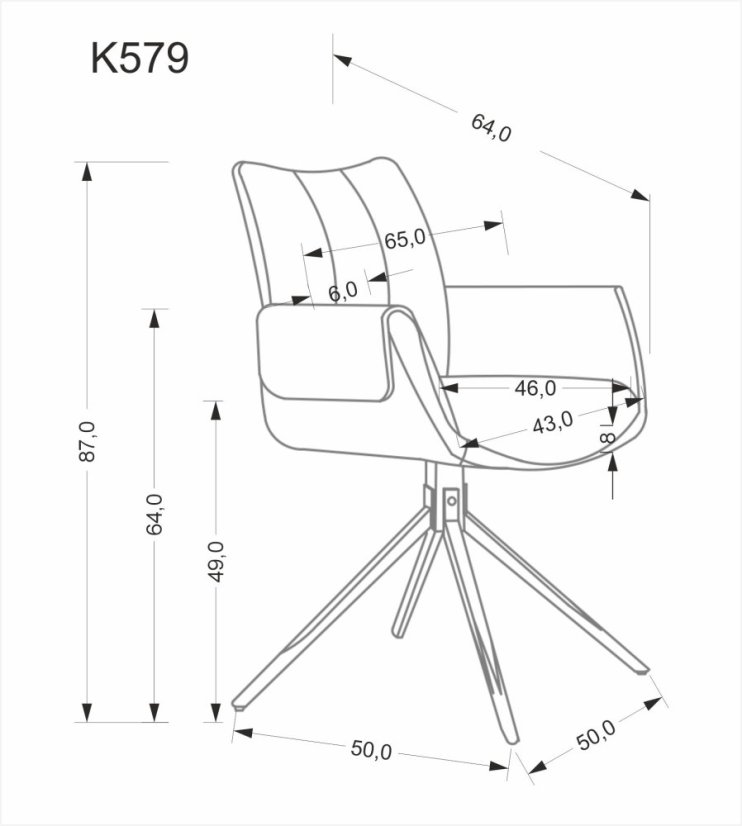 Jedálenské kreslo / stolička K579 hnedá