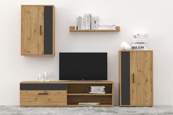 Obývací sestava BENSON dub artisan/černá
