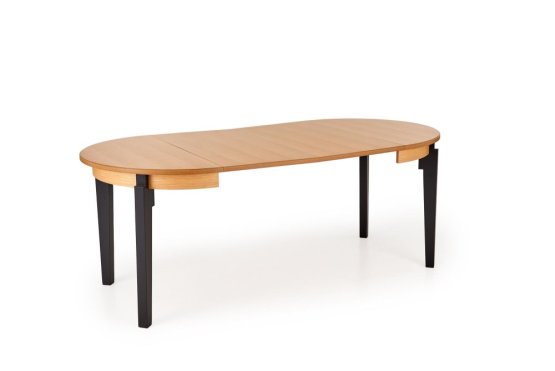 Rozkladací jedálenský stôl SORBUS 100(200)x100 dub prírodný / čierna