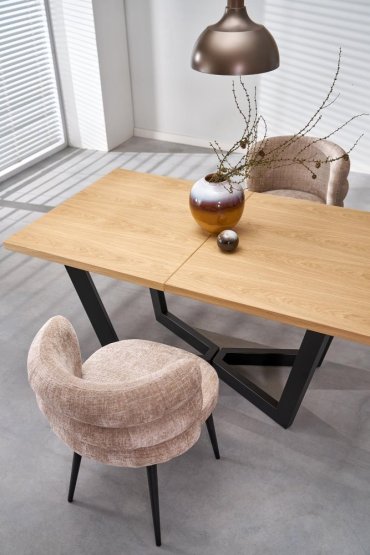 Rozkladací jedálenský stôl MASSIVE 2 160(250)x90 dub prírodný/čierna