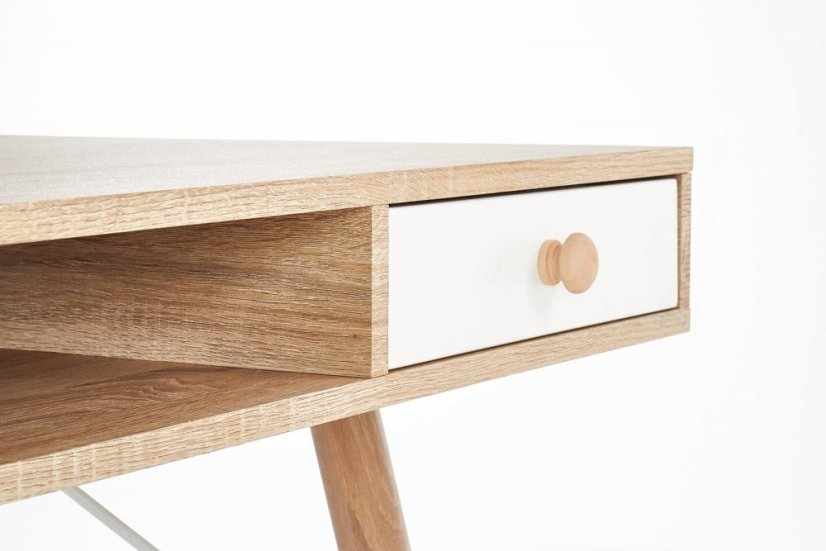 Písací stôl B34 dub sonoma/biely