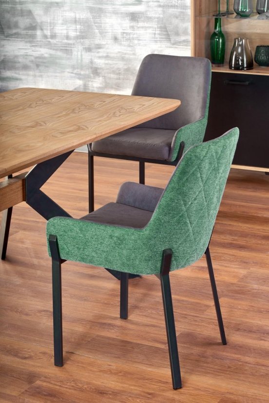 Rozkládací jídelní stůl BACARDI 160(220)x90 dub přírodní/černý