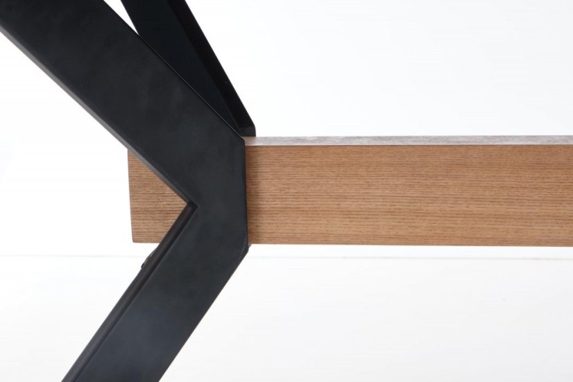 Rozkládací jídelní stůl BACARDI 160(220)x90 dub přírodní/černý