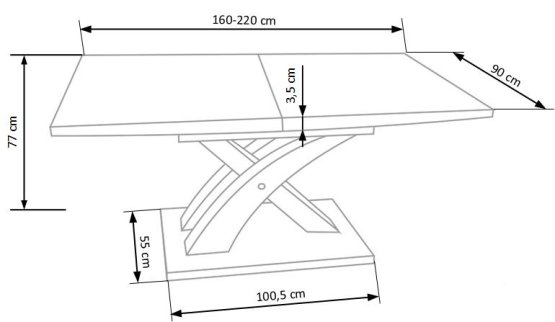 Rozkládací jídelní stůl SANDOR 160(220)x90 dub sonoma