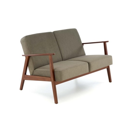 Dvojmiestna pohovka MILANO 2S zelená/tmavý orech