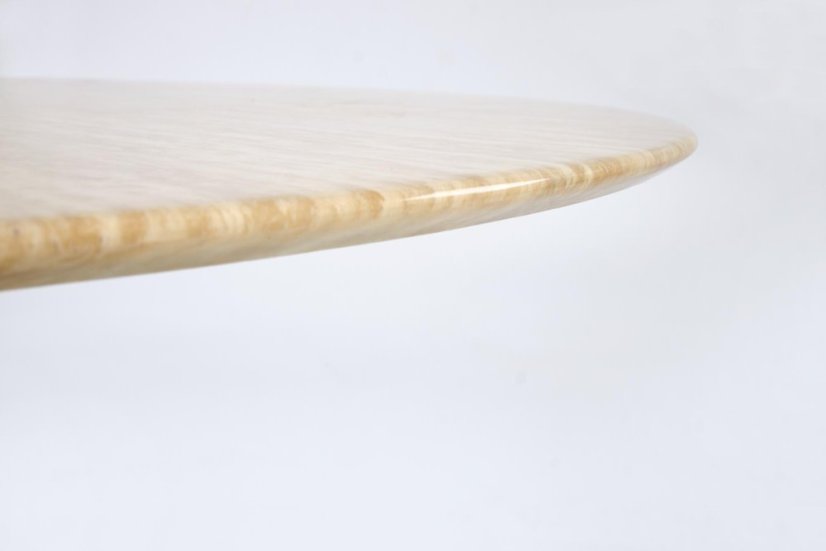 Kulatý jídelní stůl PIREUS ø 120 travertin/ořech