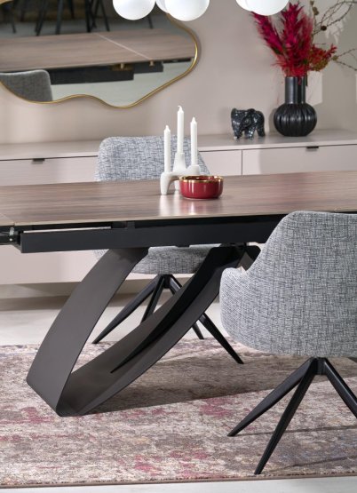 Rozkladací jedálenský stôl HILARIO 180(260)x90 orech/čierna