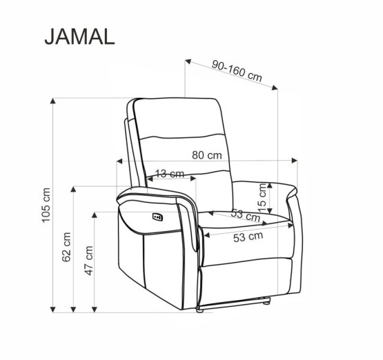 Relaxačné kreslo JAMAL sivé