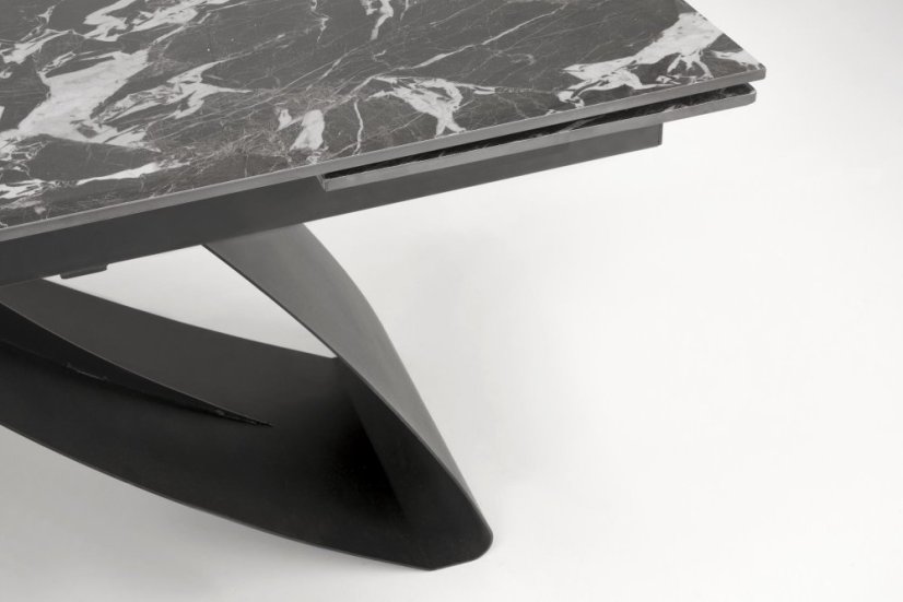 Rozkládací jídelní stůl HILARIO černý mramor