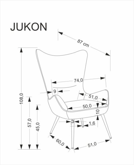 Čalouněné křeslo JUKON krémové