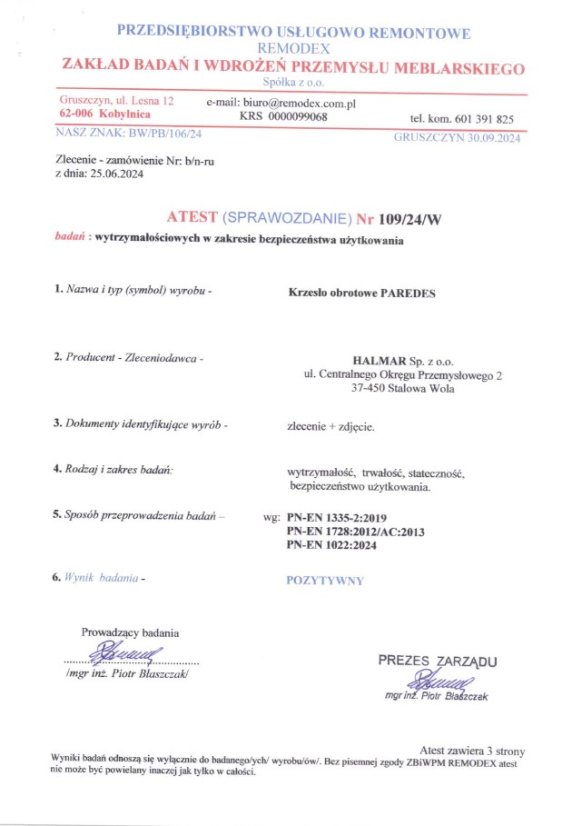 Kancelárska stolička PAREDES čierna
