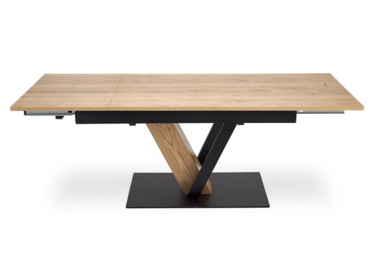 Rozkladací jedálenský stôl FANIS 160(220)x90 dub prírodný/čierna