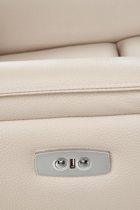 Relaxační křeslo PARADISE krémové s funkcí elektrického rozkládání a houpání