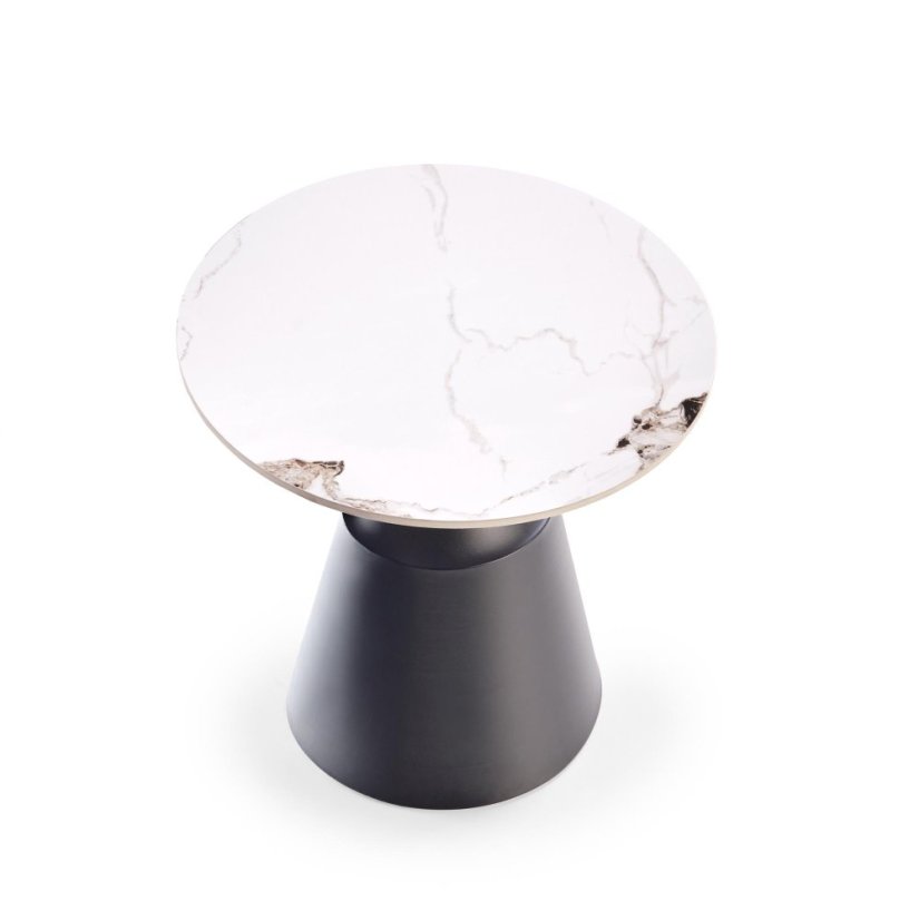 Konferenční stolek MAGNETA - set 2 ks bílý mramor/černá