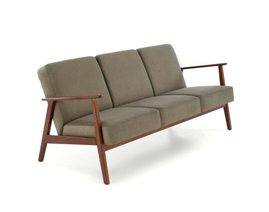 Trojmiestna pohovka MILANO 3S zelená/tmavý orech