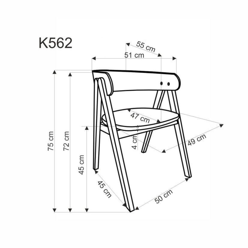 Jedálenské kreslo K562 orech/béžové