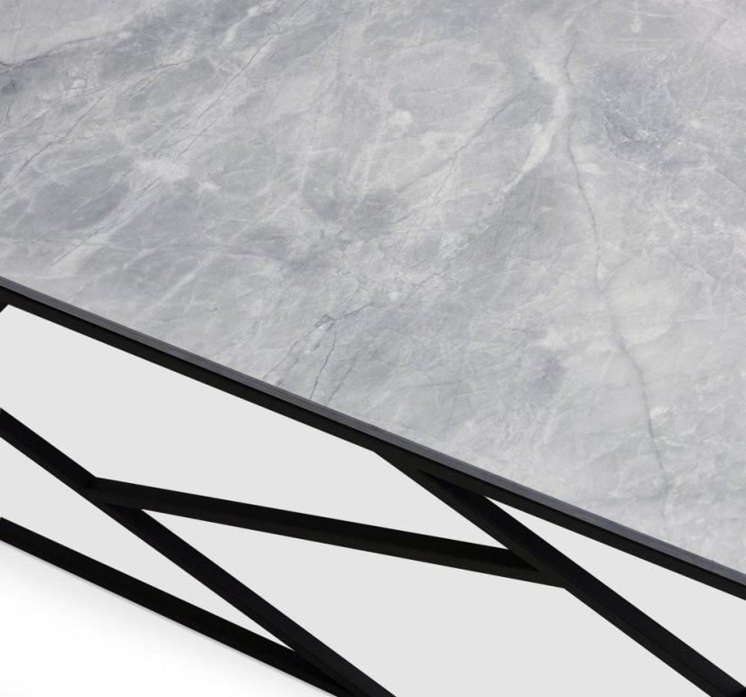 Konferenčný stolík UNIVERSE 2 sivý mramor/čierny