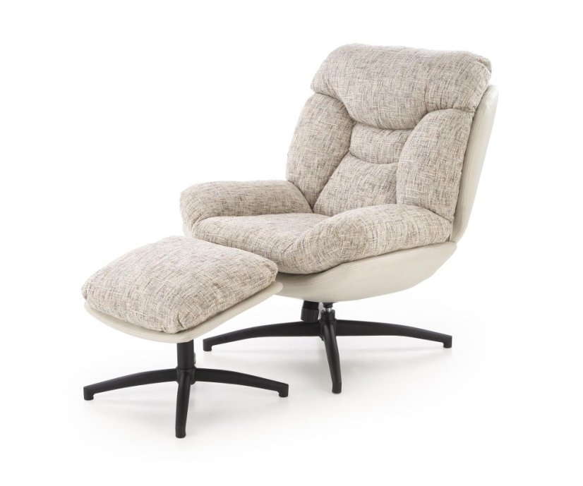 Čalouněné křeslo s podnožkou KRONOS béžové