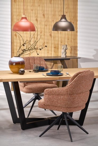 Rozkladací jedálenský stôl MASSIVE 2 160(250)x90 dub prírodný/čierna