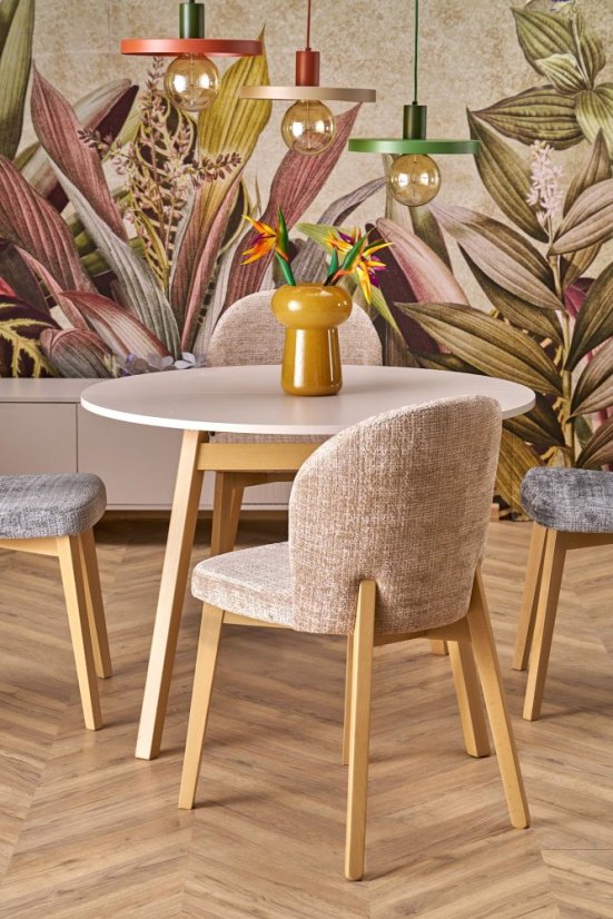 Rozkládací jídelní stůl RUBEN 102(142)x102 kašmír/přírodní