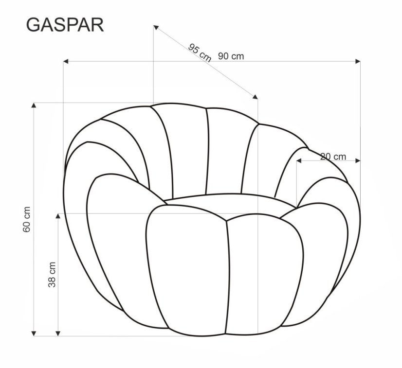 Halmar GASPAR  relaxační křeslo krémové