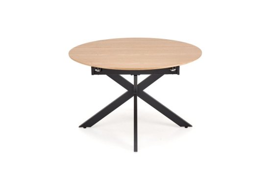 Okrúhly rozkladací jedálenský stôl ACORD dub prírodný/čierna