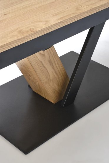 Rozkladací jedálenský stôl FANIS 160(220)x90 dub prírodný/čierna
