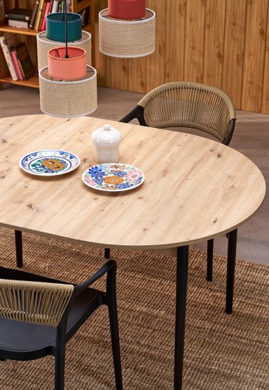 Rozkladací jedálenský stôl PIVOT 102(142)x102 dub artisan/čierna